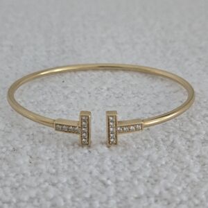 Tiffany T Diamond Wire Bracelet in 18k Yellow Gold